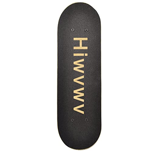 Hiwvwv Mini monopatín para Principiantes Cruiser Skateboard con gráficos geniales para niños pequeños de 3 a 6 años - Cubierta de Madera de Arce de 17 Pulgadas, Ruedas de 54 mm, liviano