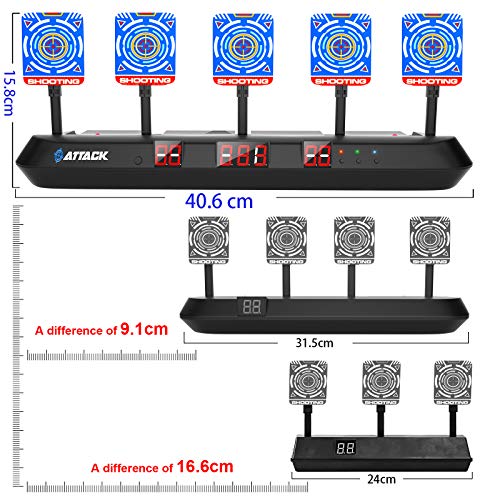 HOPOCO Objetivo Digital electrónico para Nerf, Objetivo Digital Electrónico para Pistolas Nerf con Restablecimiento Automático para Nerf N-Strike Elite/Mega/Rival Series (Solo Objetivo) (Negro)