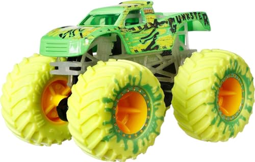 Hot Wheels Glow in the Dark Monster Trucks - Brilla en la Oscuridad - 5 Monster Trucks - 5 Coches a Escala 1:64 - Regalo para Niños de 4-8 Años