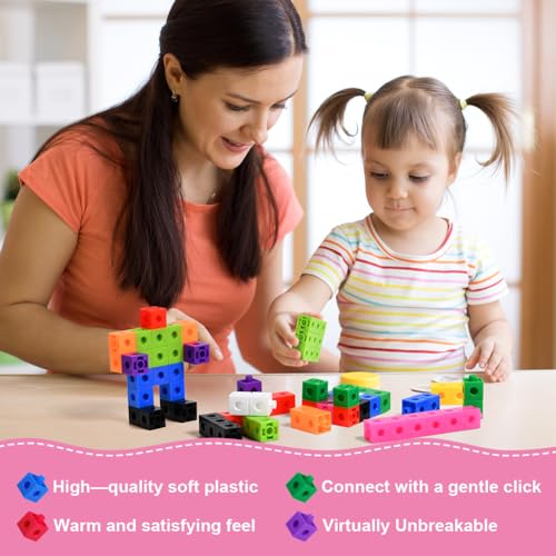 HOTUT Learning Resources Cubos para Juego Matemático,100 Piezas contando manipulativos matemáticas,Manipulativos de Cubos matemáticos,Aprendizaje de matemáticas para Edades tempranas,niños de 3+ años