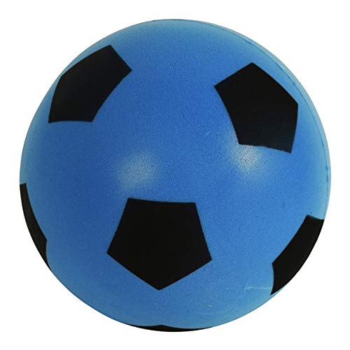 HTI Fun Sport Softball - Balón de fútbol (5, 20 cm, Espuma para Interiores/Exteriores, Pelota de Espuma para Horas de diversión, fútbol para Adultos, niños y niñas de Todas Las Edades (Blue)