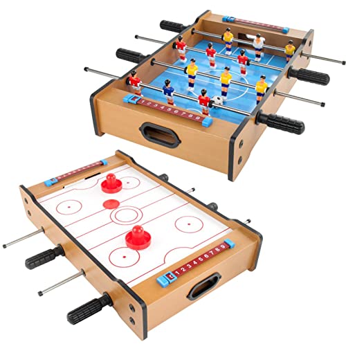 Hudhowks Mesa fútbol - Mesa futbolín y Air Hockey | Mesa Hockey Aire competición para niños y niñas, Juegos Mesa fútbol Mano para Interiores y Exteriores