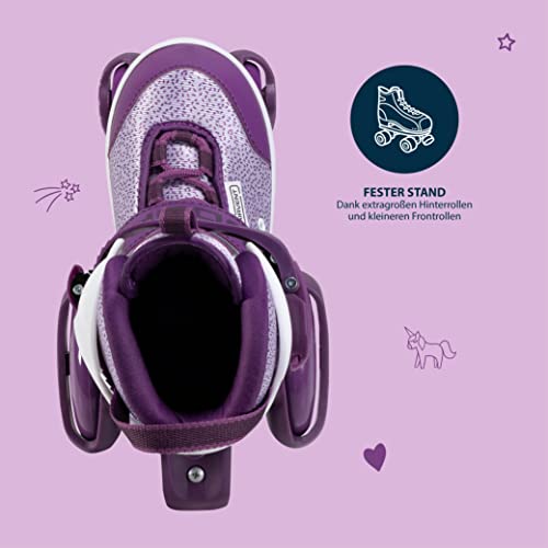 HUDORA Patines My First Quad, Lavender - Patines para niños - Zapatos con Ruedas - Patines para niñas y niños - Patines de Quad Ajustables - Talla 26-29