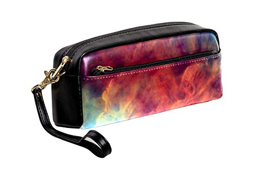 HZLM Stellar Lagoon Nebulosa Constelación Sagitario Bolsa portátil de cuero PU Estuche de lápiz escolar Estacionario Bolsas de lápiz a prueba de agua Bolsa de cosméticos Maquillaje Estuche de belleza