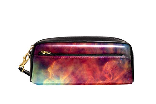 HZLM Stellar Lagoon Nebulosa Constelación Sagitario Bolsa portátil de cuero PU Estuche de lápiz escolar Estacionario Bolsas de lápiz a prueba de agua Bolsa de cosméticos Maquillaje Estuche de belleza