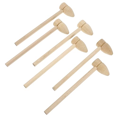 ibasenice 20 Piezas Martillo De Pastel Pequeño Mazo De Madera Planeta Pastel Mazo Mini Mazo De Madera Martillo De Corazón Rompible para Niños Mariscos Madera Mariscos Langosta Herramienta