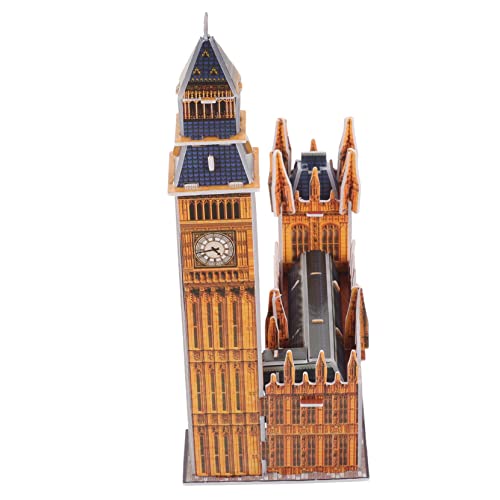 ibasenice 3 Juegos Rompecabezas del Gran Ben Acertijos Rompecabezas De Gran Tamaño Estatuilla De Londres Inglaterra Estatua del Big Ben De Inglaterra Diorama Adulto Niño Escultura Papel