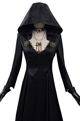 icewalker Evil Village Cosplay Moth Lady - Disfraz de vampiro para mujer, ropa medieval, color negro