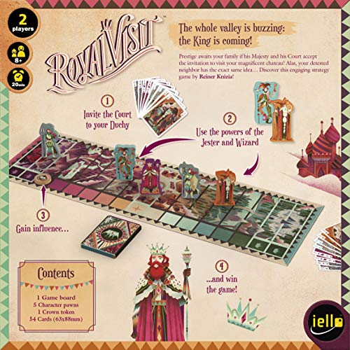 Iello, Royal Visit, Board Game, Ages 8+, 2 Players, 20 mins Minutes Playing Time