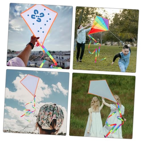 ifundom 5 Juegos De Cometa En Blanco DIY Portátil Divertida Cometa En Blanco Cometa para Niños Juguetes para Niños Kits De Manualidades para Niños Piezas De Cometa Kit De Arte para Niños