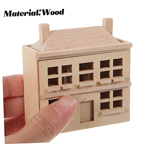 ifundom Muebles De Casa De Muñecas Kit De Pintura para Niños Casa De Muñecas para Jugar a Fingir Villa De Casa De Muñecas Decoración De Villa De Mesa De Arena Antiguo Madera