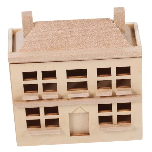 ifundom Muebles De Casa De Muñecas Kit De Pintura para Niños Casa De Muñecas para Jugar a Fingir Villa De Casa De Muñecas Decoración De Villa De Mesa De Arena Antiguo Madera