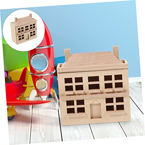 ifundom Muebles De Casa De Muñecas Kit De Pintura para Niños Casa De Muñecas para Jugar a Fingir Villa De Casa De Muñecas Decoración De Villa De Mesa De Arena Antiguo Madera