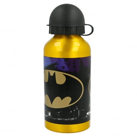 ILS I LOVE SHOPPING BATMAN | Botella escolar de aluminio para niños, 400 ml con boquilla retráctil (Batman)