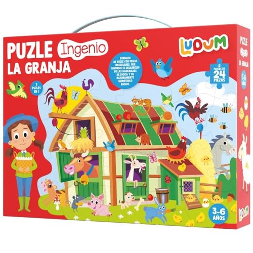 IMAGILAND-LMPU03 Puzzle ingenio la Granja con 24 Piezas Irregulares, no aplicable, Multicolor, Talla única (LMPU03)