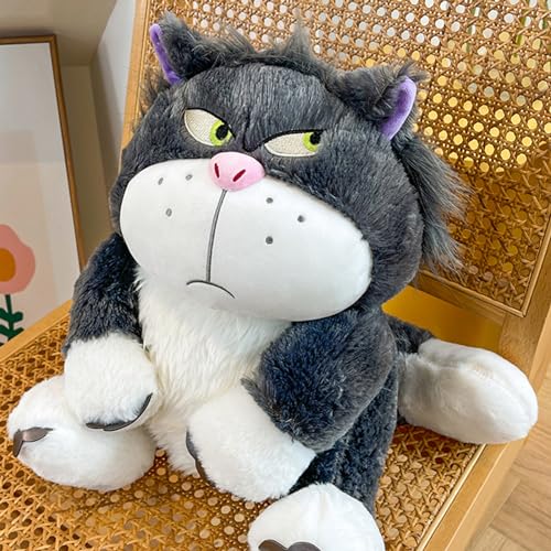 ImockA Kawaii Lucifer Gato Peludo Peluches Dibujos Animados Cenicienta Niños Princesa Peluche Peluche Peluche Muñeca Adolescentes Damas Popular Almohada Peluche Juguete(Size:70cm,Color:Gris)