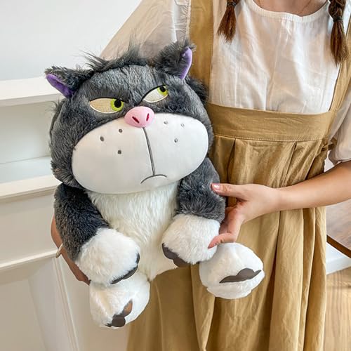 ImockA Kawaii Lucifer Gato Peludo Peluches Dibujos Animados Cenicienta Niños Princesa Peluche Peluche Peluche Muñeca Adolescentes Damas Popular Almohada Peluche Juguete(Size:70cm,Color:Gris)