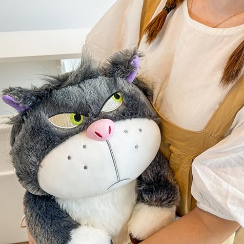 ImockA Kawaii Lucifer Gato Peludo Peluches Dibujos Animados Cenicienta Niños Princesa Peluche Peluche Peluche Muñeca Adolescentes Damas Popular Almohada Peluche Juguete(Size:70cm,Color:Gris)