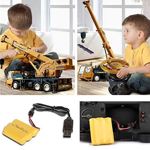 inBEKEA Juguete RC para niños Camión RC Grúa de Control Remoto Ingeniería Coche Grúa de construcción Grúa Torre Juguetes educativos Bulldozer para Excavadora Cargador Regalos Regalo de cumpleaños COC