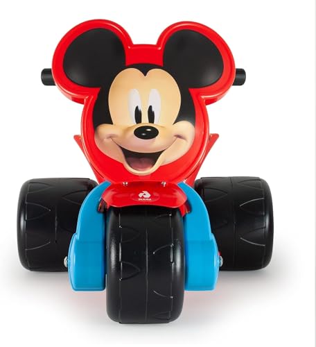 INJUSA - Trimoto Samurai Mickey Mouse a Batería 6V, para Niños de 1 a 3 años, con Pedal Acelerador y 3 Ruedas Anchas de Plástico, Velocidad Máx 3 Km/h, Color Rojo