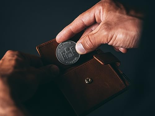 Inner Citadel Coin - Moneda estoica chapada en Plata Antigua - Diseñada para el estoico practicante y para Las meditaciones estoicas diarias Marco Aurelio - Challenge Coin Courage Medallion EDC