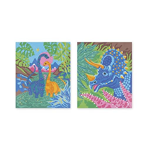 Janod - Estuche Pintura por Números Dinosaurios - Para Hacer 2 Cuadros - Les Ateliers du Calme - Actividades Creativas Arte y Manualidades - A partir de 7 Años, J07982