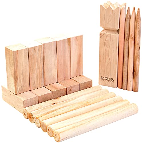 Jaques of London Kubb Juego al Aire Libre | Juegos de jardín para familias | Juego Kubb de tamaño regulatorio | Juegos de Madera al Aire Libre | Desde 1795