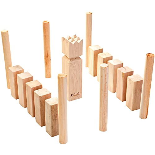 Jaques of London Kubb Juego al Aire Libre | Juegos de jardín para familias | Juego Kubb de tamaño regulatorio | Juegos de Madera al Aire Libre | Desde 1795