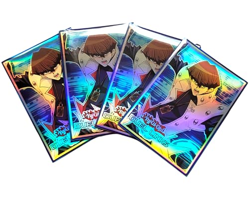 JAW REX Yu-Gi-Oh! Duel Links Holographic Card Sleeves (Seto Kaiba) | 60 fundas holográficas de tamaño japonés