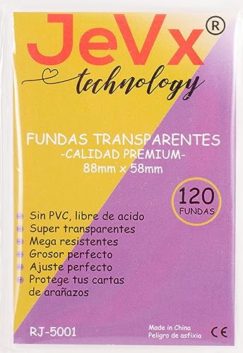 JEVX 120 Fundas para Polilla Tramposa Juego de Cartas a Medida - Tamaño 90x60mm Baraja de Cartas para Niños y Adultos, Juego de Mesa