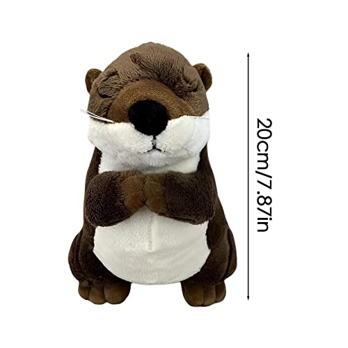 JINGAN Bonitos Nutrias, Animales Nutrias | 20 Cm 7,87 Pulgadas Nutrias Marrones Realistas Peluche Suave Animal-niños Niños