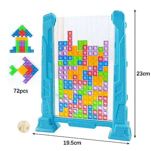 JLIC 3D Tetris Bloque Puzzle, Clásico Juego de Escritorio de Bloque Ruso, 1-2 Jugadores, Juguete de Bloque de Inteligencia para Correr Cerebro Juguete de Bloque de Construcción, Regalo Educativo