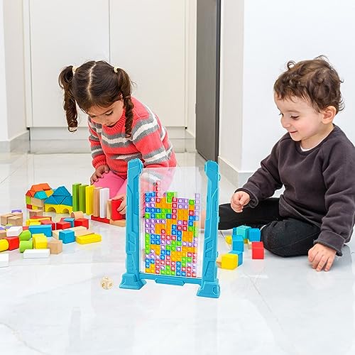 JLIC 3D Tetris Bloque Puzzle, Clásico Juego de Escritorio de Bloque Ruso, 1-2 Jugadores, Juguete de Bloque de Inteligencia para Correr Cerebro Juguete de Bloque de Construcción, Regalo Educativo