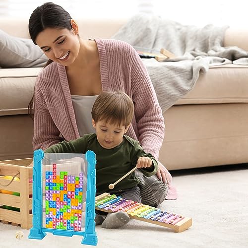 JLIC 3D Tetris Bloque Puzzle, Clásico Juego de Escritorio de Bloque Ruso, 1-2 Jugadores, Juguete de Bloque de Inteligencia para Correr Cerebro Juguete de Bloque de Construcción, Regalo Educativo