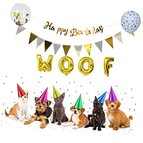 jojofuny 1 Juego De 18 Piezas Decoración De Cumpleaños De Perro Guau Globos De Cumpleaños Suministros De Fiesta De Cumpleaños De Cachorro Perros Mascota Emulsión Feliz Cumpleaños