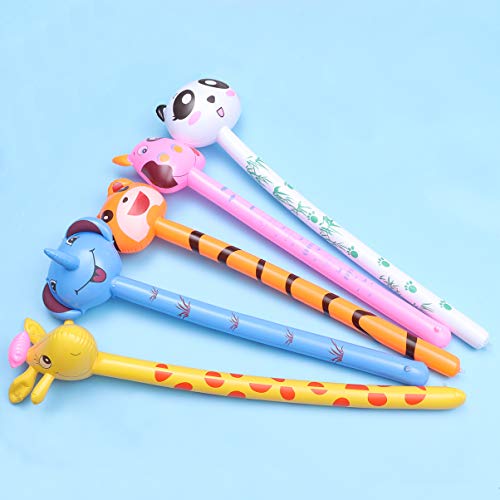 jojofuny 6pcs Inflatable Animal Stick Zoo Animal Jungle Animals Inflatables Funny Blow up Animal Balloons Educational Toy Birthday Party Decoration Gifts