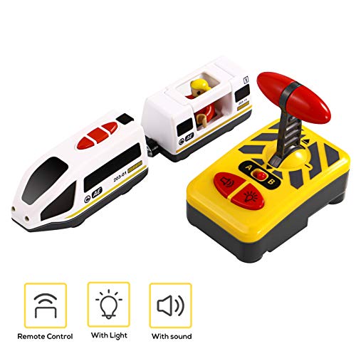 jojofuny Tren de Control Remoto Eléctrico Juguete para Niños Tren Modelo Juguete Educativo Gran Regalo para Niños ( Sin Batería )