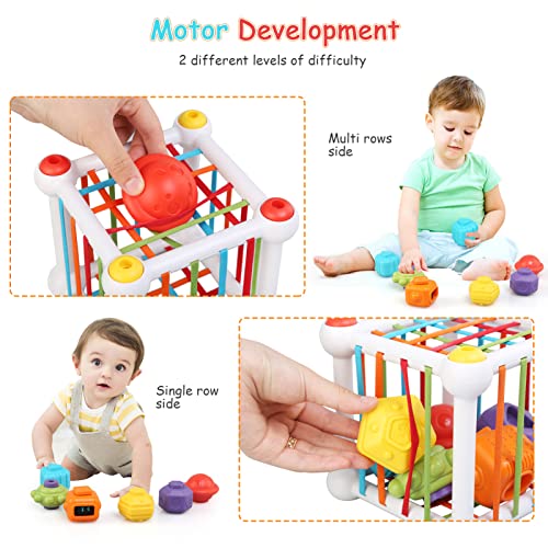 JoyLife Juguetes Bebes 6-12 Meses, Montessori de Juguetes Educativos Aprendizaje Juegos de Bloques de Clasificación con Forma, Regalo Juego de Combinación de Color Juguete para Niños