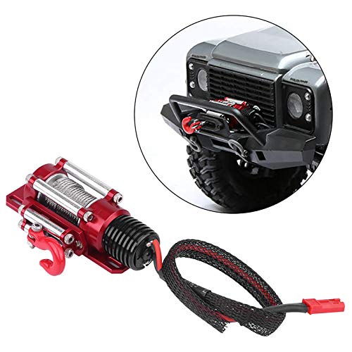 Joyzan Cabrestante RC, Winch Interruptor Controlador Kit con Control Remoto, Cabestrillo Eléctrico de Metal A Escala 1:10 Modelo Vehículo, RC Crawler Accesorio Alta Dureza Adecuado para 1/10 Coche