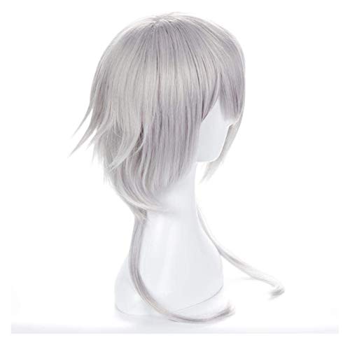 JPSOUP Anime Cosplay Wigs Touken Ranbu Online Tsurumaru Kuninaga Silver Hair Tail Plus Peluca Larga Cosplay Pelucas Partes + Peluca Cap