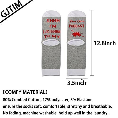 JTOUK Regalos de crimen verdaderos regalos de regalo inspirados en el crimen Shh I'm Listening To My True Crime Podcast para fanáticos de asesinos en serie Regalo, Escuchando crímenes reales de la UE