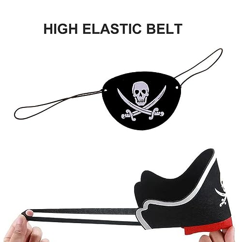 Juego Accesorios Pirata,Accesorios Disfraz Pirata Niños,6 Piezas Sombrero Pirata Para Niños,6 Piezas Pirata Parche Ojo,Parches Sombrero Pirata Y Ojo Pirata,Sombrero Y Parche Pirata,Sombrero Calavera