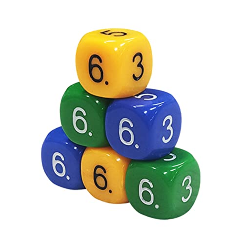 Juego de 10 dados de acrílico D6 de 6 lados de 16 mm de colores, cubos digitales de esquina redondos, juego de dados para DND, , RPG, juegos de mesa Borad, enseñanza de matemáticas, KTV Bar Dice