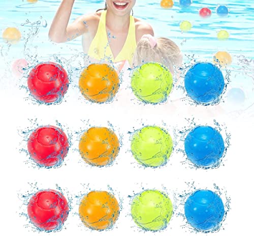 Juego de 12 Bombas Bolas de Agua, Globos de Agua Llenado Rapido, Reutilizables y con Cierre Automático Globos de Agua para Jardín Playa y Fiesta, para Niños a Partir de 3 Años y Sdultos (12 PCS)