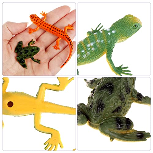 Juego de 36 juguetes de rana de lagartos de serpiente de reptiles de plástico para la cognición de animales, regalos de fiesta de cumpleaños, juguetes de broma para niños, decoración de fiesta de