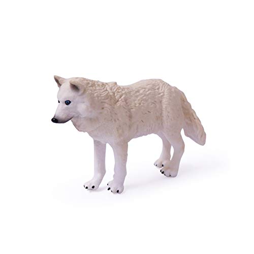 Juego de 4 figuras de juguete de lobo ártico, figuras de animales de lobo blanco, decoración de pastel familiar de lobo blanco, regalo para niños (blanco)