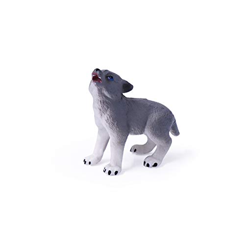 Juego de 4 figuras de juguete de lobo ártico, figuras de animales de lobo blanco, decoración de pastel familiar de lobo blanco, regalo para niños (blanco)