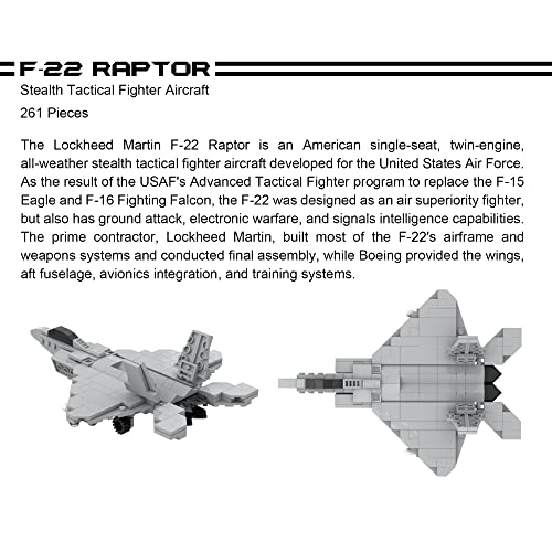 Juego de 5 bloques de construcción militares (665 piezas) F-22 Raptor, tanque M1 Abrams, helicóptero Black Hawk, Reaper UAV y camión militar Humvee modelos a escala para niños y adultos