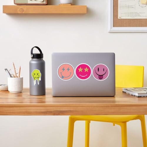 Juego de 50 pegatinas con diseño de emoticonos, vinilo resistente al agua, colorido, emoji, animar pegatinas para portátiles, bolsas de teléfono móvil, motos, monopatines, bicicletas, etc