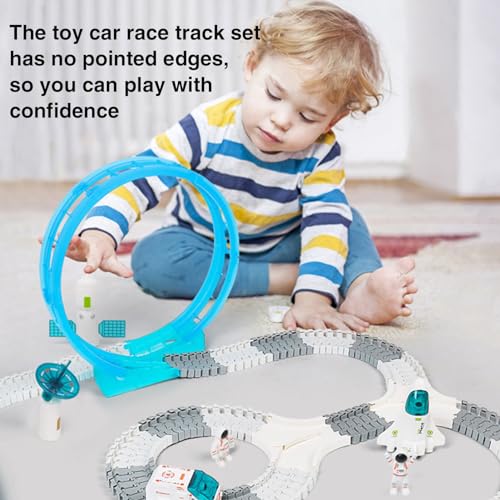 Juego de carreras de coches de juguete, juguete de carreras con temática espacial con deslizamiento por gravedad | Juguete educativo, juguete Montessori, regalos de cumpleaños de Navidad para niños a